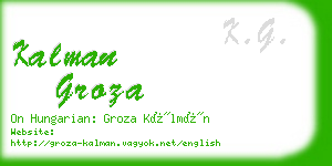 kalman groza business card